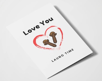 Love You Laung Time | South-Asian Card | Desi Cards | Desi Humor | Anniversary | Valentine’s Day | Romantic Cards | Indian Cards | Food Puns