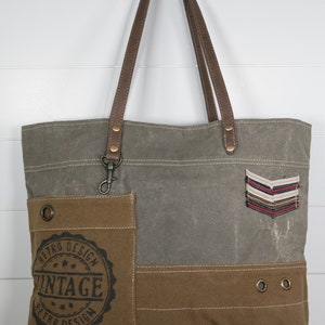 Upcycled Canvas Tote Vintage Inspired Repurposed Military - Etsy