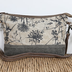 Dainty Delight Small Crossbody Bag / Wristlet  Floral Upcycled Canvas Bag