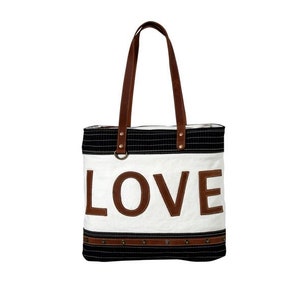 CafePress "I Love Drums" Natural Canvas Tote Bag - Reusable Shopping & Grocery Bag