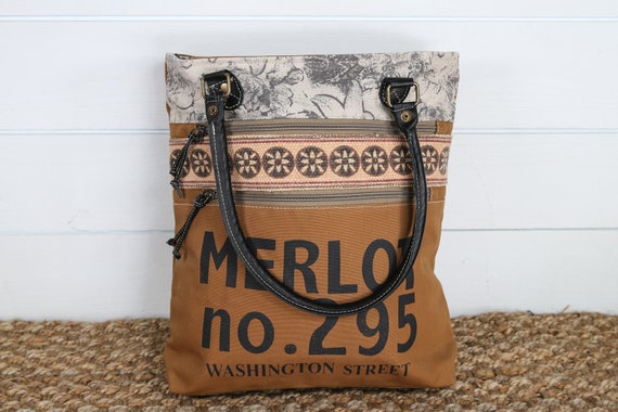 MERLOT Tote Bag Upcycled Repurposed Material Handbag Purse Shoulder Bag Wine Lover Gift Bag Vintage Inspired Style Myra Bag FREE SHIPPING Etsy