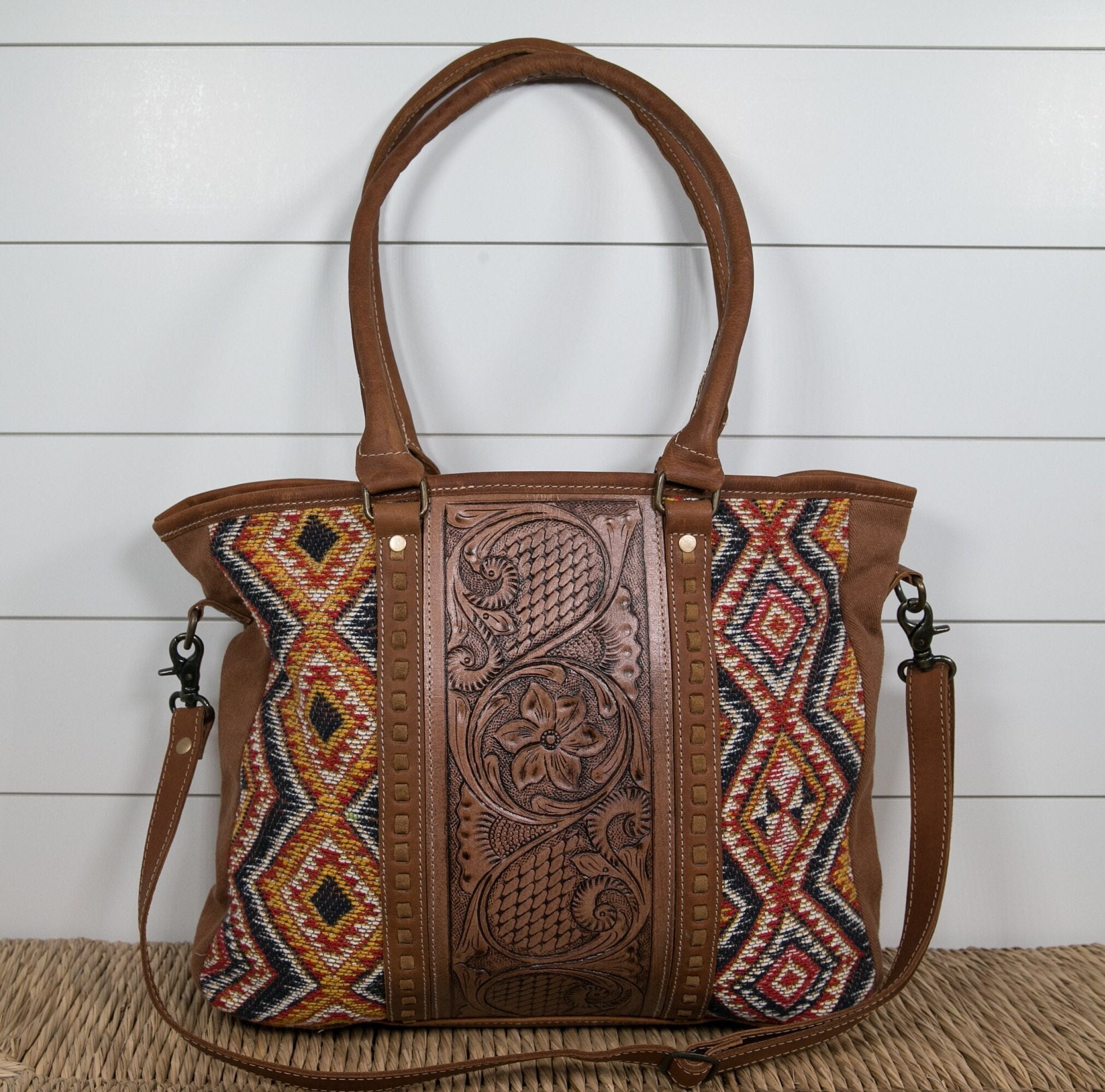 Myra Hazel Tassel Hand-Tooled Bags