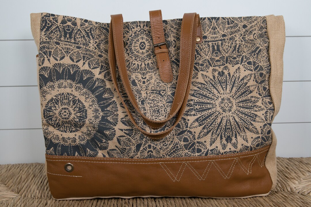 Extra Large Organic Jute Tote Bag Market Boho Chic Stylish Etsy