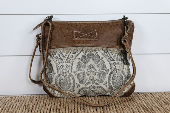 Floral Flow Small Crossbody Purse Upcycled /repurposed Canvas - Etsy