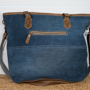 Myra Bag Upcycled Denim Tote Bag / Shoulder Purse / Crossbody Bag ...