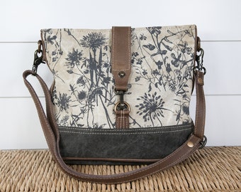 Myra Small Crossbody Bag Upcycled Canvas Shoulder Purse Floral - Etsy