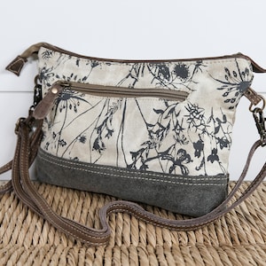 Dainty Delight Small Crossbody Bag / Wristlet Floral Upcycled Canvas ...