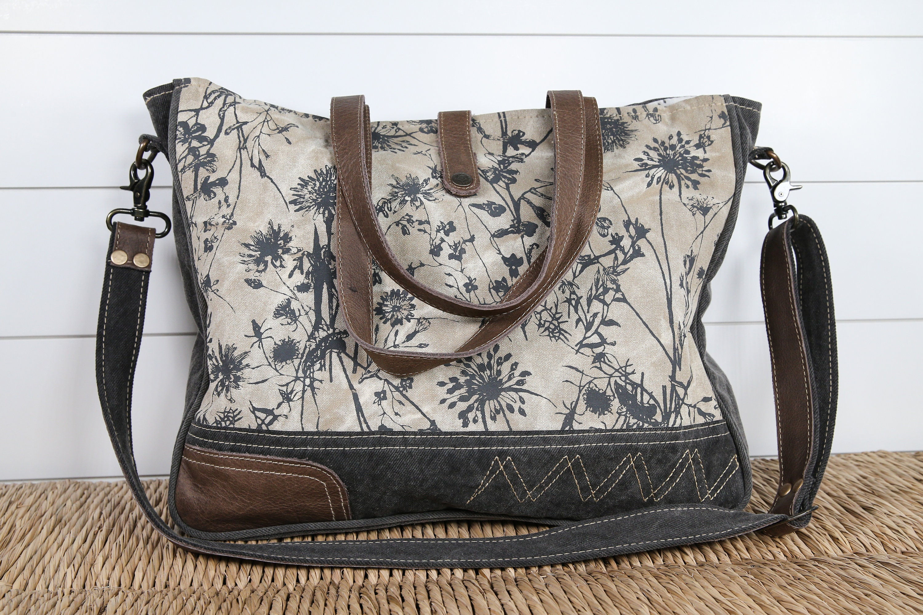 Floral Print Large Shoulder / Crossbody Bag / Tote Bag / Etsy