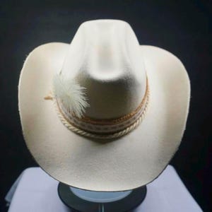 Cream Western Hat with Star Trim Starry Night Cowboy Hat | EastnWest – eastnwest label main image 4