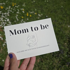 Postkarte Schwangerschaft schwanger Glückwunsch Baby Grußkarte Karte Neugeborenes Geburt Freundin Kind Eltern Mutter Mama Mom 2 be