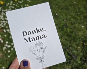Carte postale / Maman / Fête des Mères / Mère / Merci / Carte de vœux