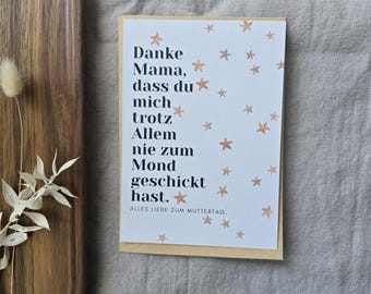 Thank you Mom postcard - Funny Mother's Day card for your own mom - Humorous gift from grown-up children - Humorous greeting card for Mother's Day