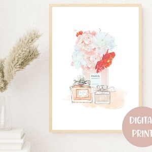 Perfume Bottle Wall Art, Fashion Wall Art, Boss Babe, Vanity Wall Decor, Paris Art, Printable Wall Art, Printable Poster, DIGITAL DOWNLOAD