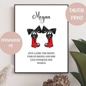 Custom Printable Wall Art, Personalised Heels Print, Shoe Lover Gift, Fashion Poster, Wall Decor, Printable Wall Art, DIGITAL DOWNLOAD