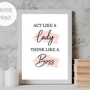 Boss Lady Wall Art, Lady Boss, Boss Quotes, Blush Pink Art, Wall Decor, Printable Wall Art, Printable Poster, DIGITAL DOWNLOAD