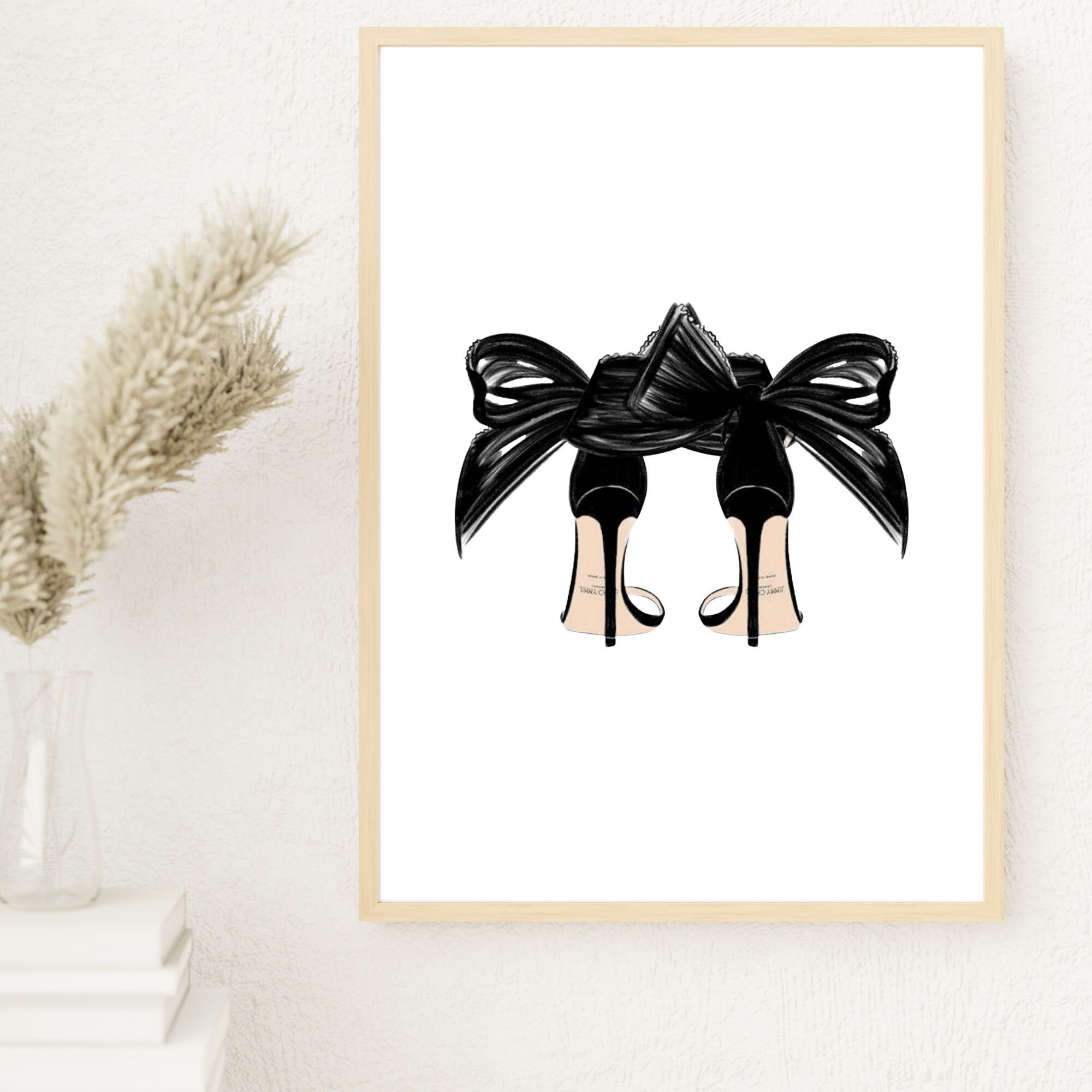 High Heel Wall Art, Black Shoes Print, Boss Babe, Fashion Poster, Wall ...