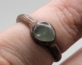 Walnut and Aventurine Gemstone Custom Ring; Wooden Ring; Handcrafted Wooden Solitaire Ring