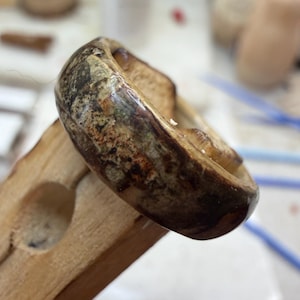 Eichenholz & Rinde Ring, handgefertigte Holzband, Hochzeitstag | Holzschmuck