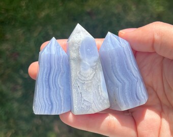 Blue Lace Agate Towers, You Choose! | Banded Agate | Blue Lace Agate Points