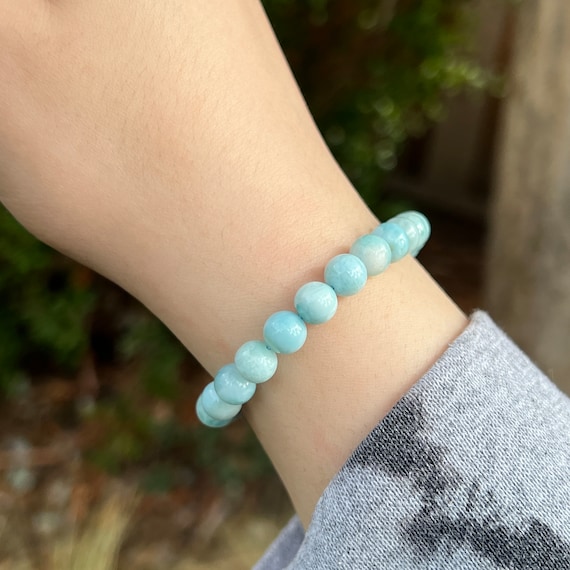 7mm Larimar Bracelet | Larimar Jewelry | Beaded B… - image 6