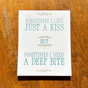 Deep (Letterpress) Bite • 8x10&quot; Letterpress Print on Cotton Paper