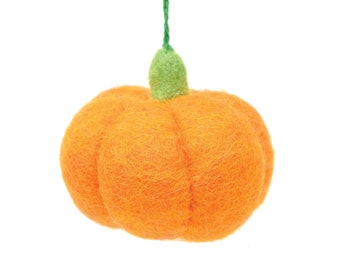 Handcrafted Halloween Pumpkin Wool Felt Decoration - Perfect Addition to Your Halloween Decor - Fair Trade - Pumpkin Hanging Decoration