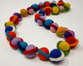 Handmade Beaded Felt Necklace - 100% Wool, Fair Trade, Handmade, Wool Felt Necklace - Fair Trade Gift