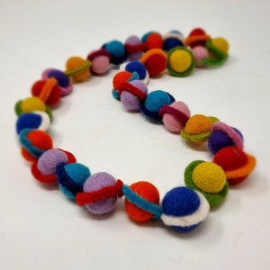 Handmade Beaded Felt Necklace - 100% Wool, Fair Trade, Handmade, Wool Felt Necklace - Fair Trade Gift