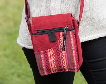 Fairtrade Gheri Cotton Crossbody Bag: Zip & Fold Festival Bag