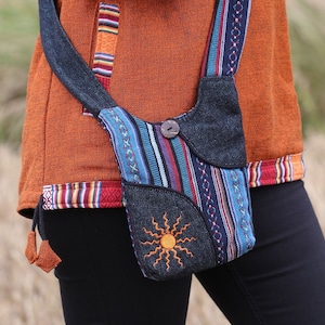 Sac à bandoulière Fairtrade - Petit sac bandoulière en coton Gheri - Sac à bandoulière éthique - Sac à bandoulière - Sac de festival - Sac de vacances
