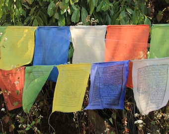 Himalayan Prayer Flags Set of 25 - Handmade Buddhist 'Wind Horse' Prayer Flags - 25 Flags - 100% Cotton, Five Element - Tibetan prayer flags