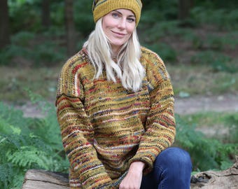 Hand-Knitted Wotknot Wool Jumper: Oversized Fair Trade Sweater