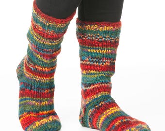 Hand Knit Fair Trade Wool Socks - Multicolored Winter Warmers