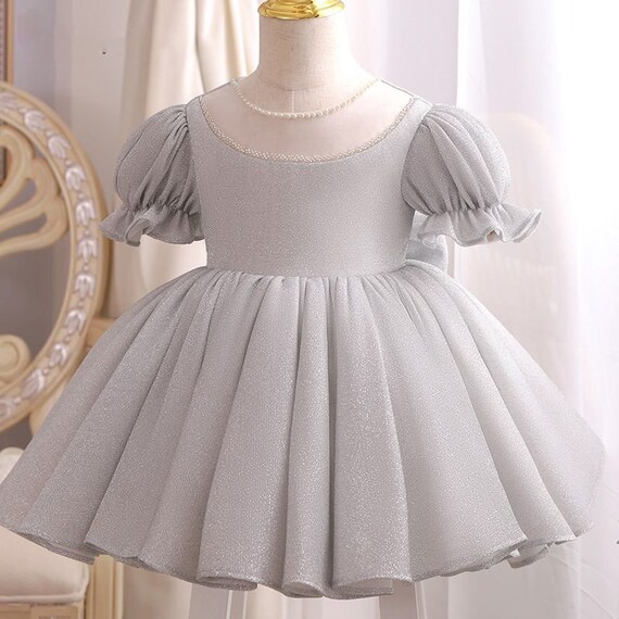 Girls grey deals party dress