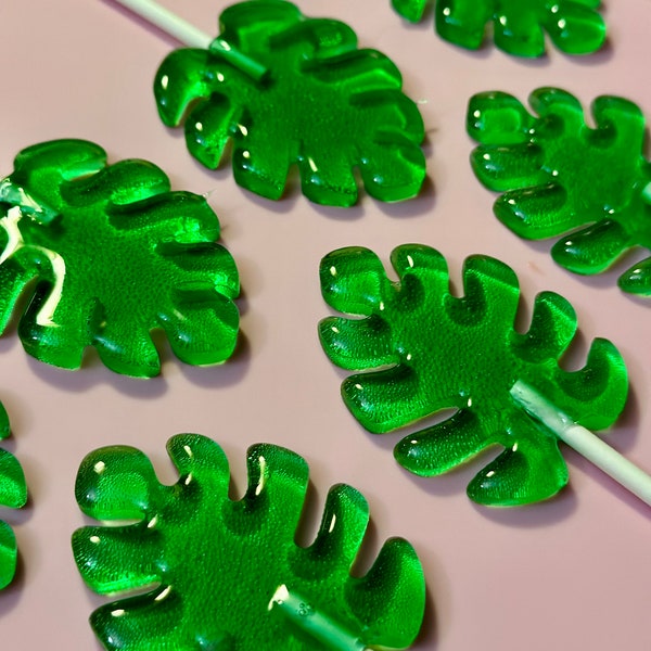 1 lb Homemade Monstera Tropical Leaf Lollipops - Suckers Party Favors