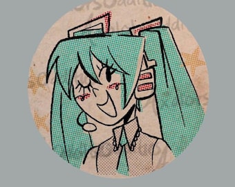Hologram Girl Pinback Button