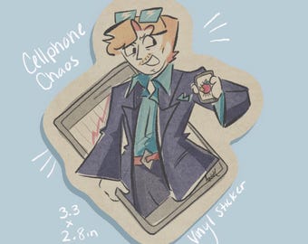 Pegatina de vinilo "Caos en el móvil"