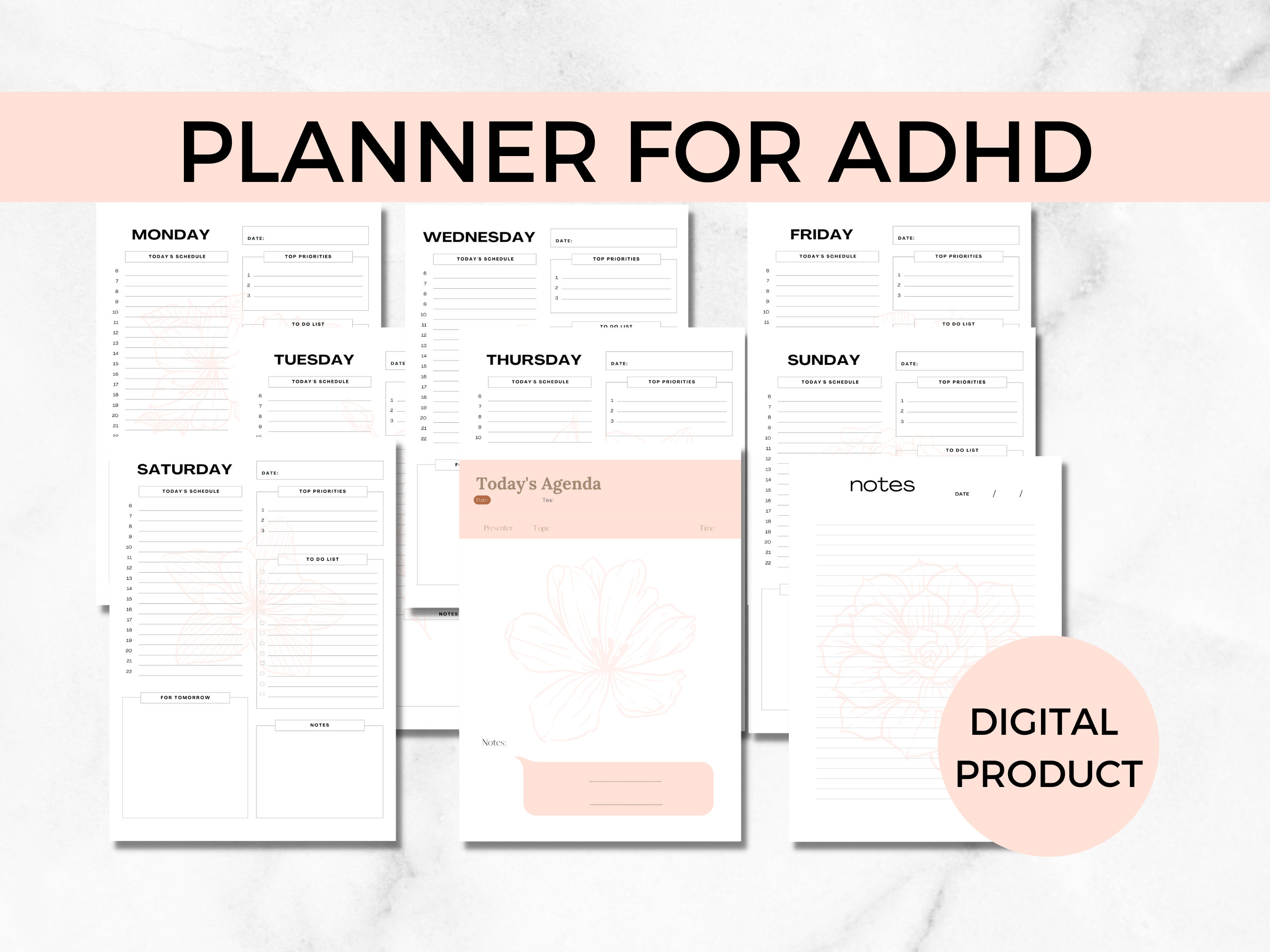 Adhd Daily Planner Printable Adhd Planner ADHD Life Planner Etsy Adhd Daily Planner Printable Adhd Planner ADHD Life Planner Etsy