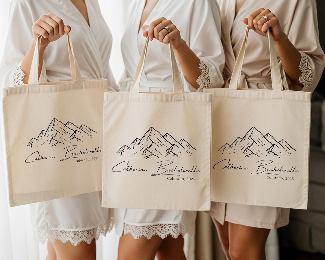 Custom Mountain Bachelorette Tote Bag: Camping Party Favor - Etsy