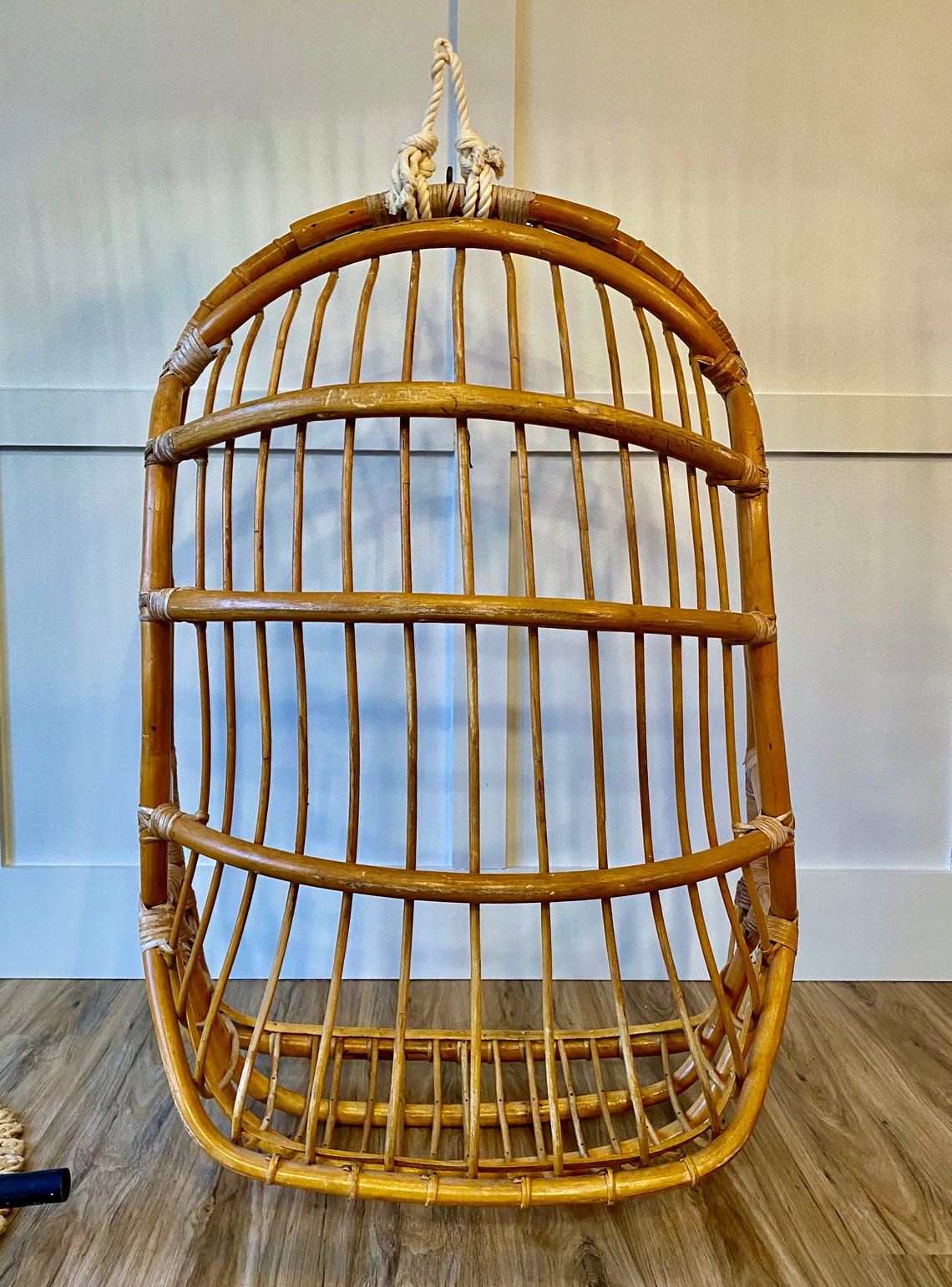 1950's Rattan Hanging Chair & STAND Etsy