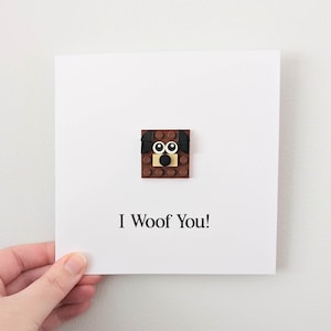 Personalised Bricks Happy Birthday Dog Card