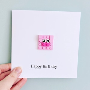 Cartão de Feliz Aniversário de Porco de Tijolos Personalizado