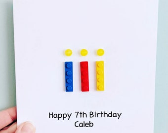 Personalised Bricks Candle Happy Birthday Card
