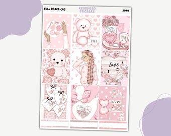 Vertical Weekly Planner Stickers | A La Carte | XoXo | Valentine's Day Planner Stickers | Planner with 1.5" Width Boxes