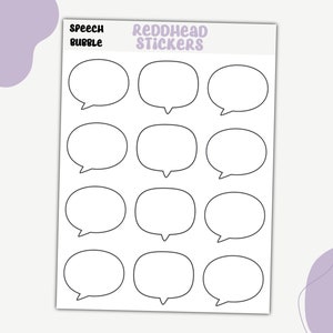 Watercolor Speech Bubble Stickers Thought Bubble Stickers Speech Bubble  Stickers Planner Stickers Journal Stickers 