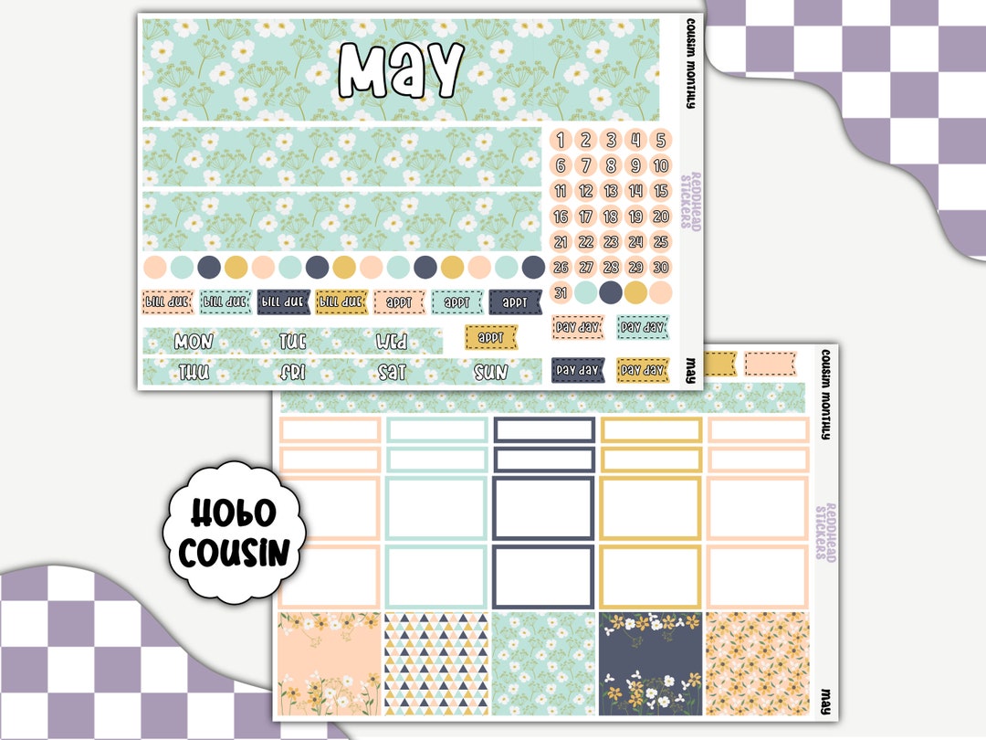 Hobonichi Cousin Monthly Sticker Kit May Planner Stickers Hobonichi ...