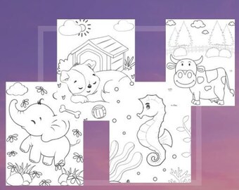 zoo animal coloring etsy