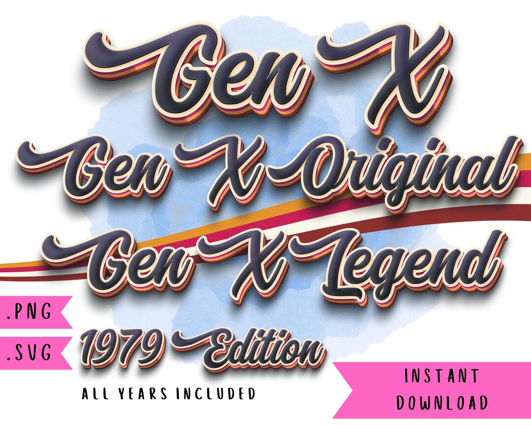 Retro Gen X Generation X Shirt Design Bundle for Him Dad SVG Etsy