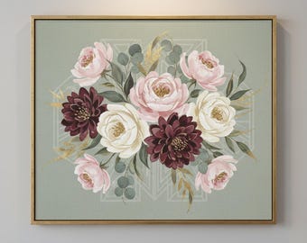 Modern floral art PDF printable