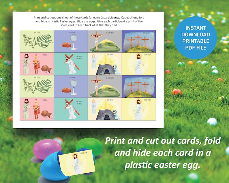 Easter Egg Scavenger Hunt Bible Story Printable Christian Easter Egg